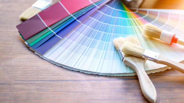 Paint samples and paint brushes