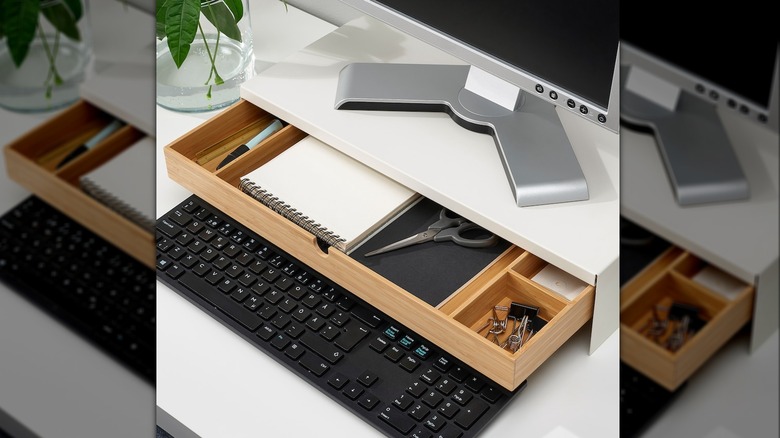 IKEA monitor stand drawer