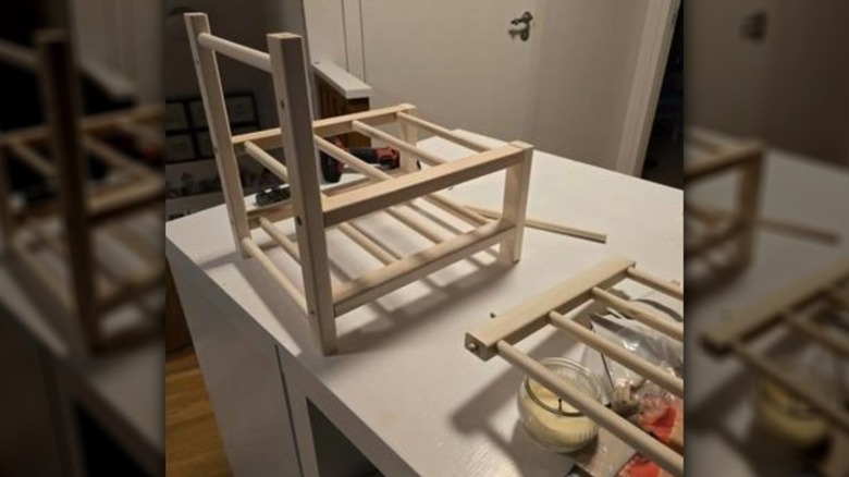 Constructing the sections of the loom on a table