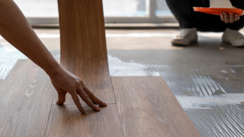 Luxury vinyl flooring installation
