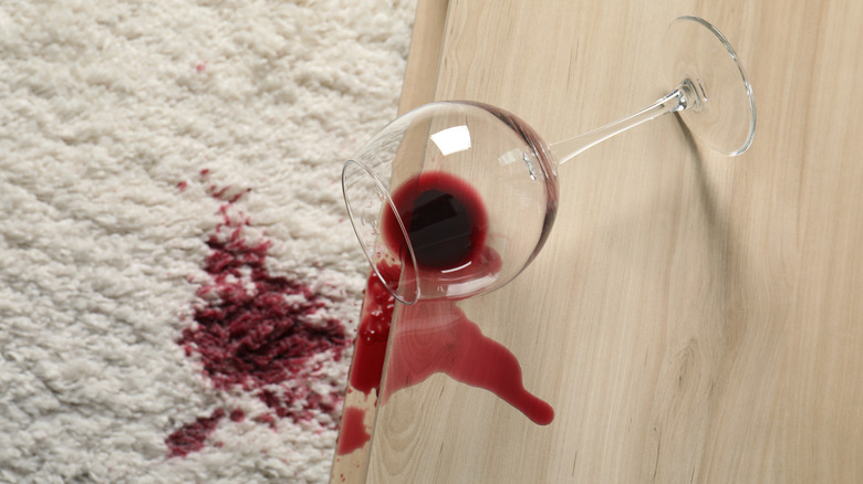 red wine carpet stain