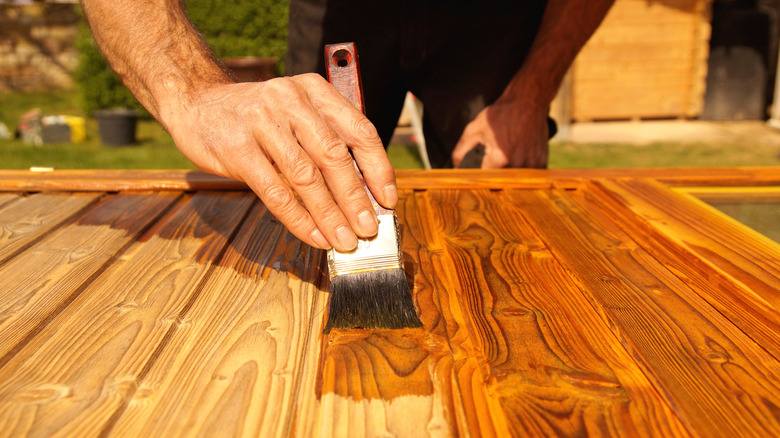 staining wood