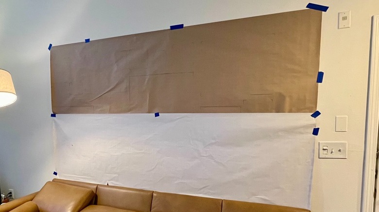 Gallery wall template on wall