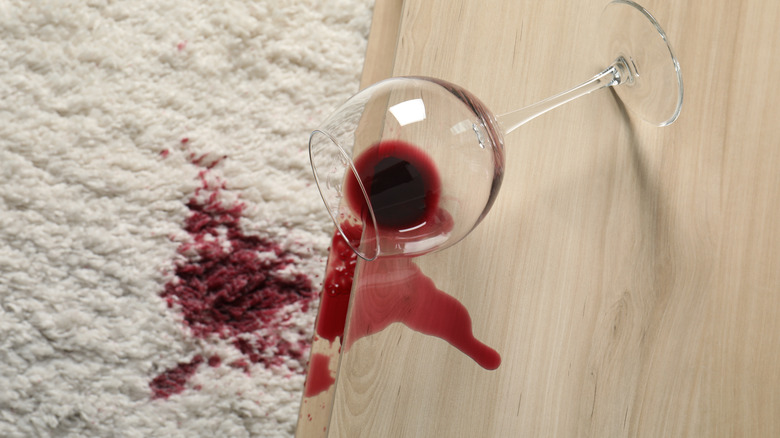 red wine spilled on carpet