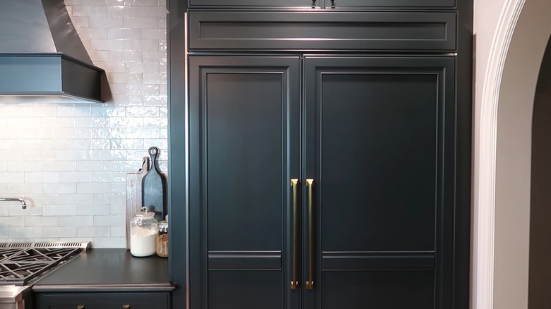 a paneled fridge