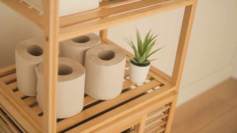 Photo of toilet paper storage in bathroom
