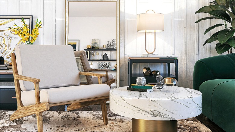 Room with table lamp