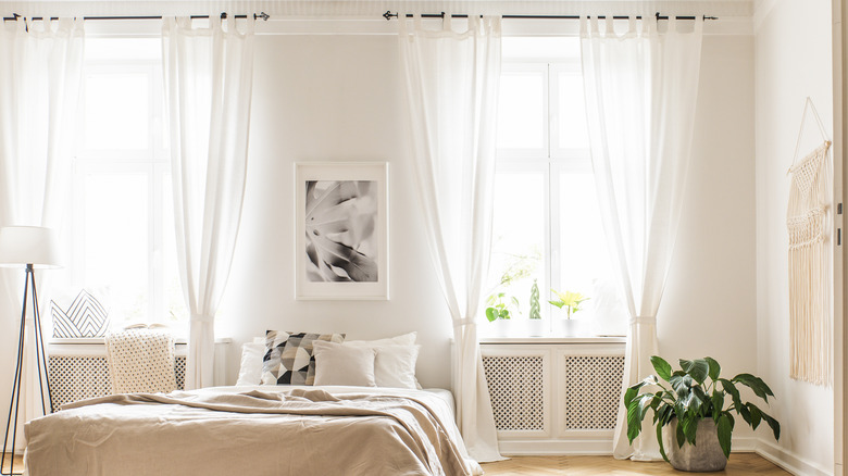 Sheer curtains in bedroom