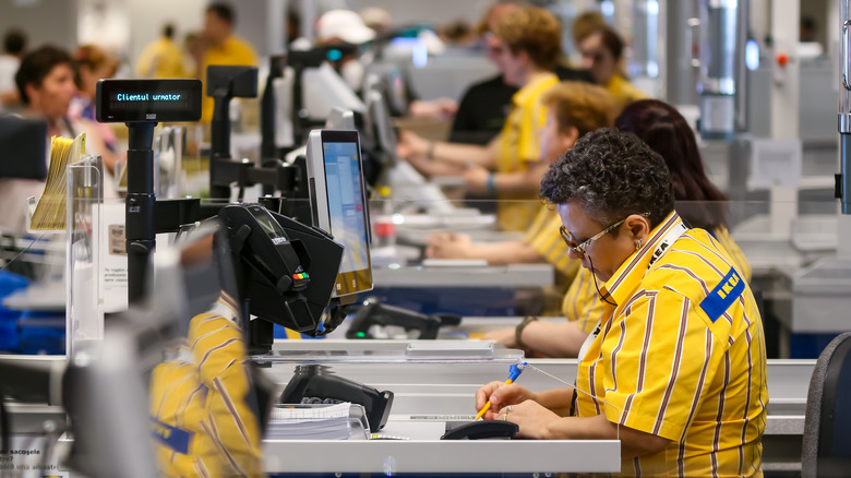 IKEA staff at registers