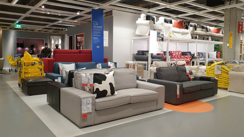 IKEA showroom floor couches