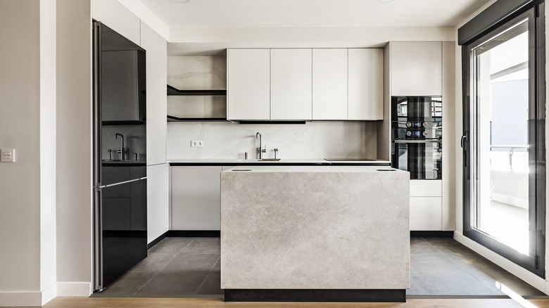 gray kitchen island