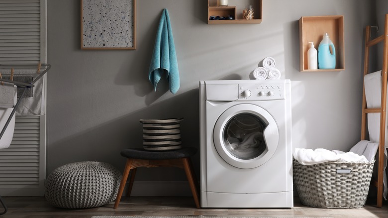 dark laundry room