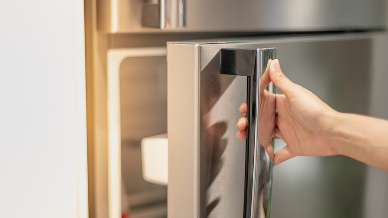 Modern stainless steel refrigerator