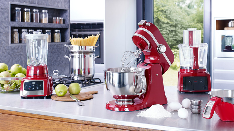 various appliances on kitchen table