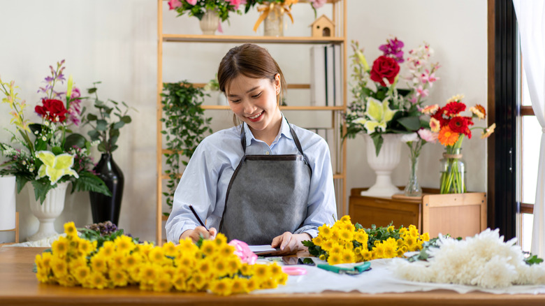 store-bought florist mums in florist shop