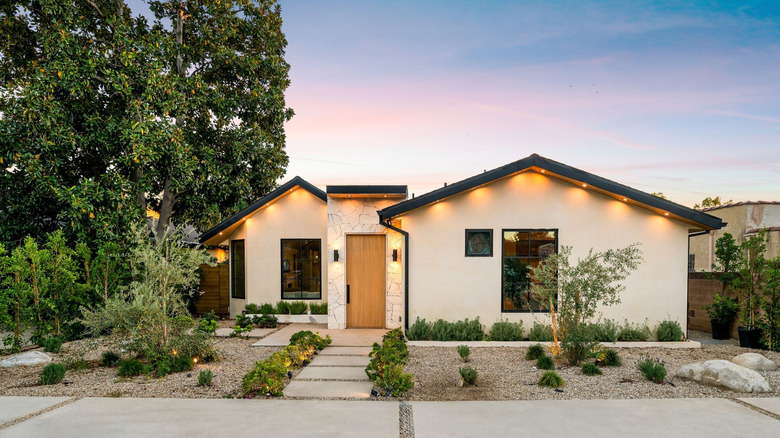 House with a minimalist garden