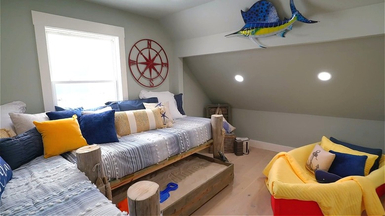 Children's room with sandbox