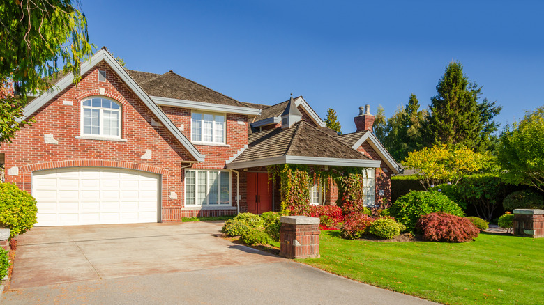 red brick suburban house