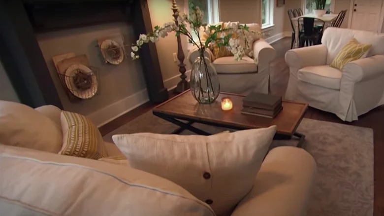 faux fireplace in living room