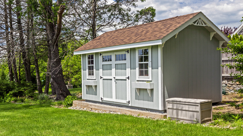 An old masonry storage shed