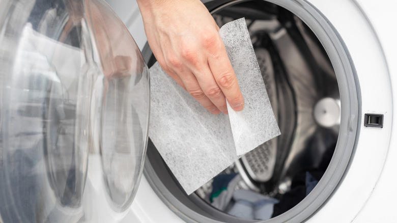 putting dryer sheet in dryer