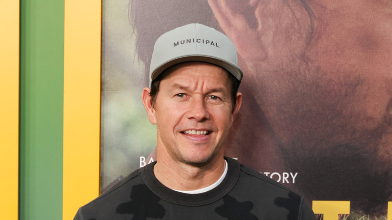 Mark Wahlberg poses at film premiere