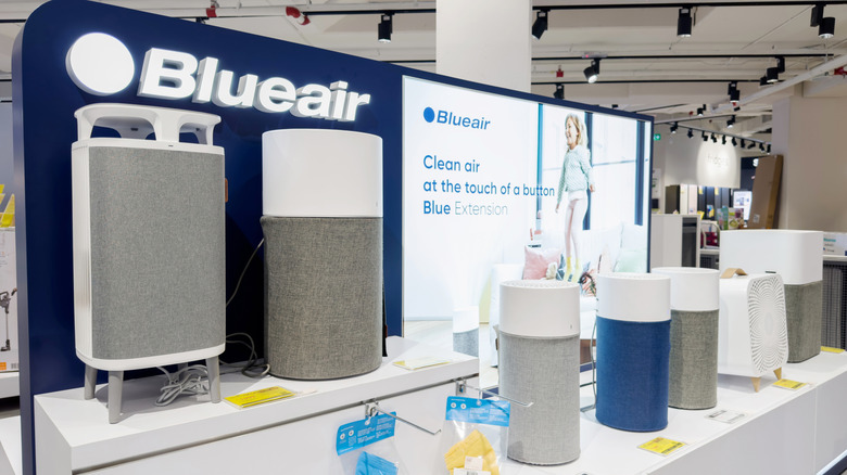 Blueair air purifier display at a store