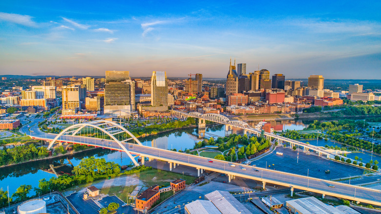 Aerial view of Downtown Nashville