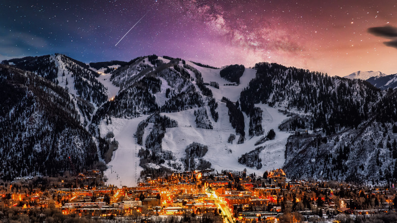 Aspen skyline across mountains 