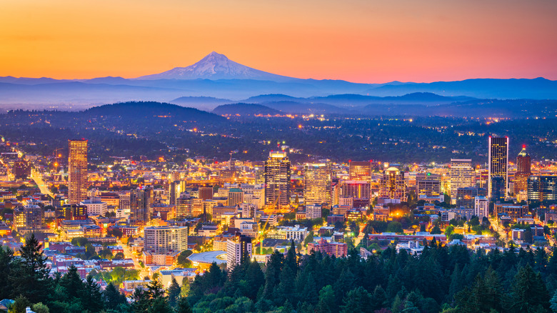 Portland, Oregon at sunset