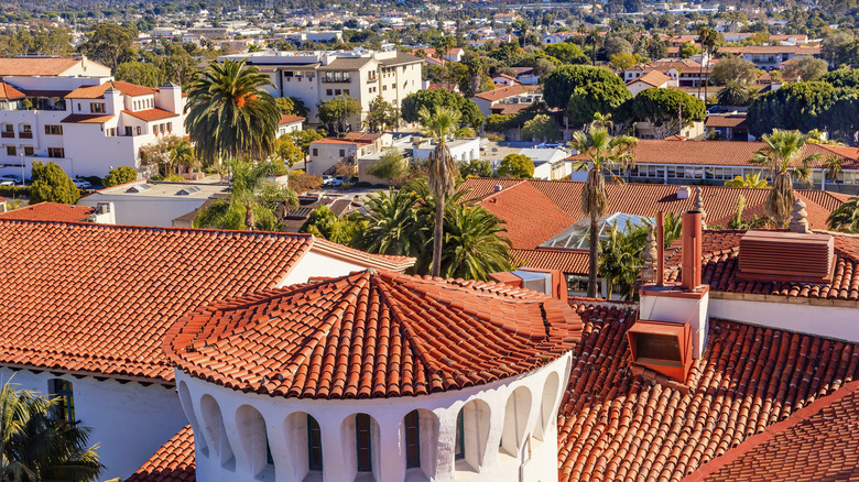 red brick rooftops Santa Barbara 
