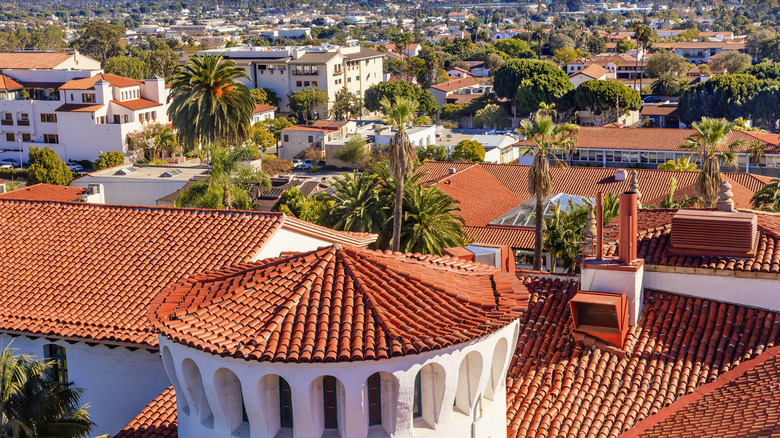 red brick rooftops Santa Barbara 
