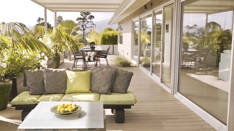 green and gray patio