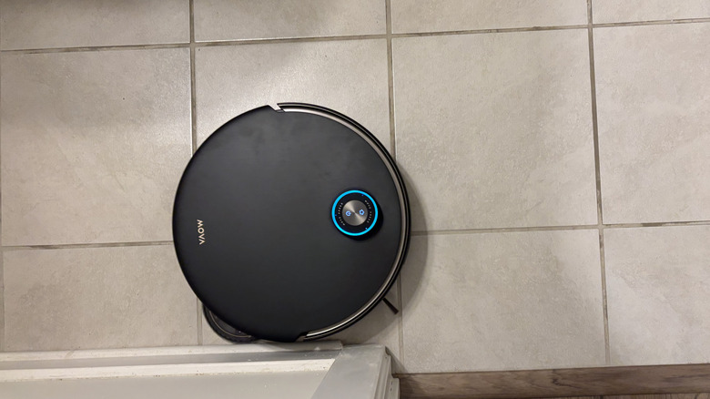 Mova V50 Ultra Complete vacuuming and mopping tile bathroom floors