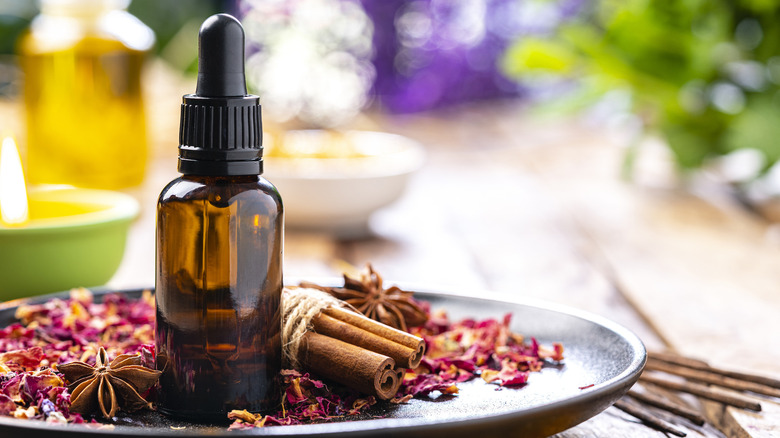 oil next to cinnamon