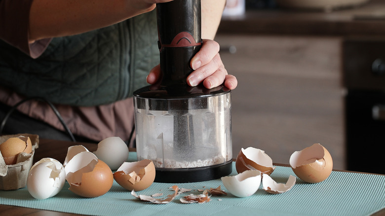 Using food processor to crush eggshells
