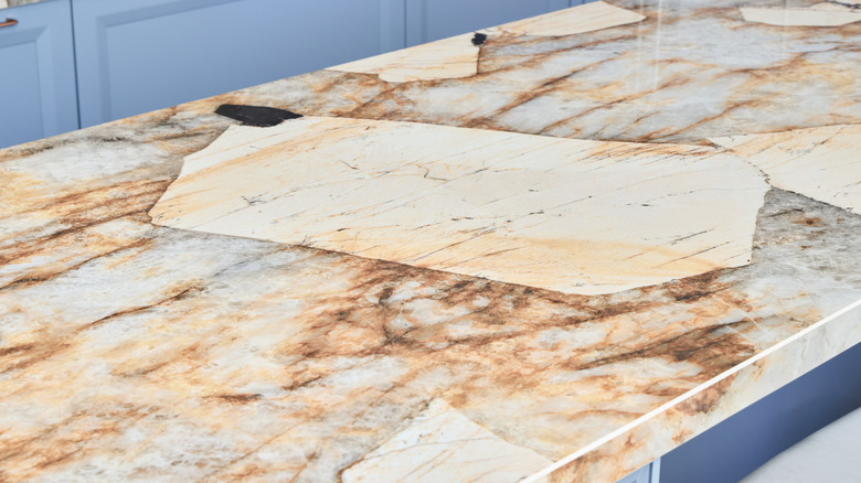 Unique textured stone countertops