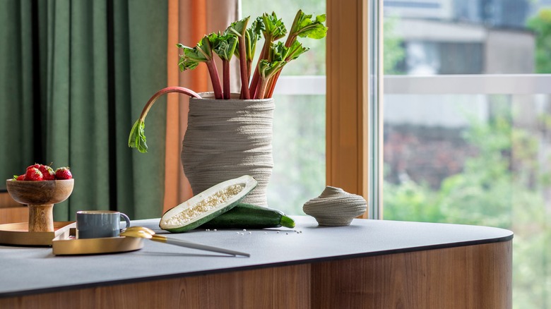 kitchen island with round edges