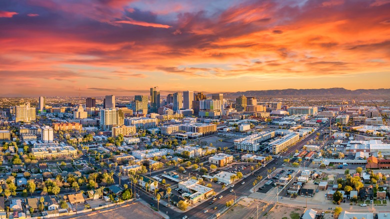 aerial shot of Phoenix, Arizona