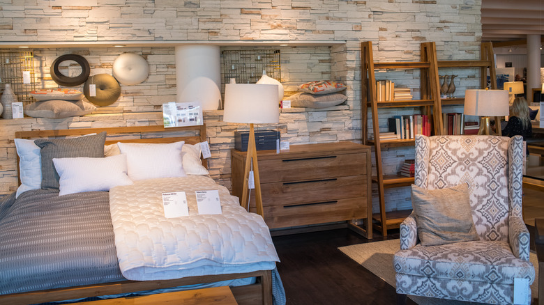 Crate & Barrel bedroom display