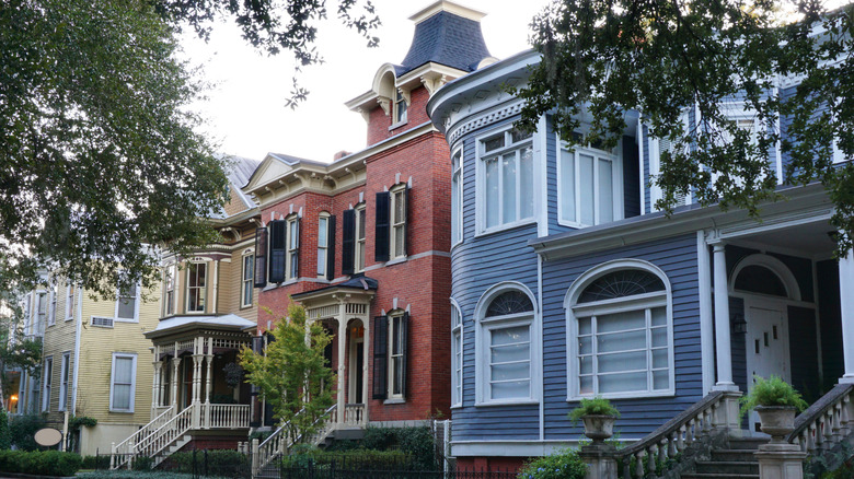 Old homes in the southern town of Savannah, GA.