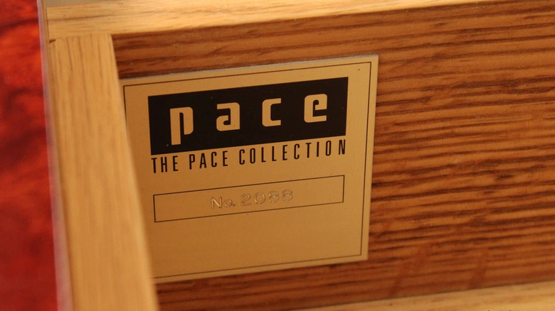 Pace collection tag inside a drawer
