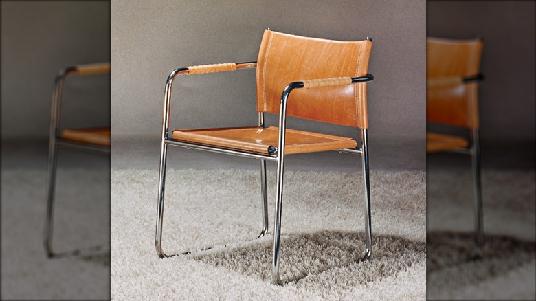 IKEA AMIRAL leather metal chair