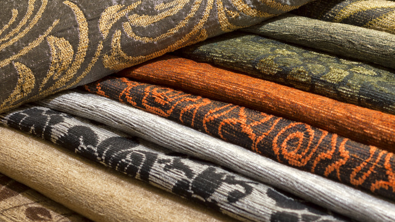 A selection of patterned upholstery fabrics