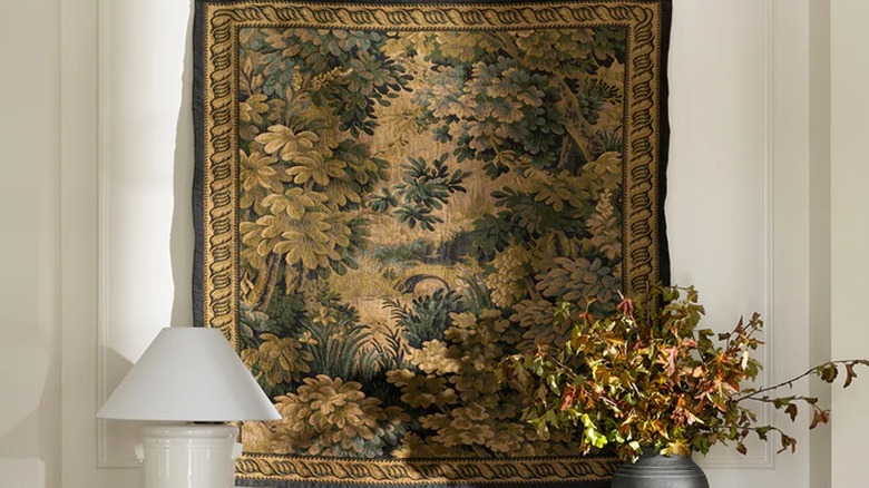 McGee & Co. Hortensia wall tapestry in shades of brown and green