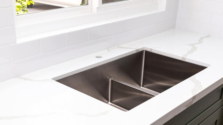 Recently installed engineered quartz countertop