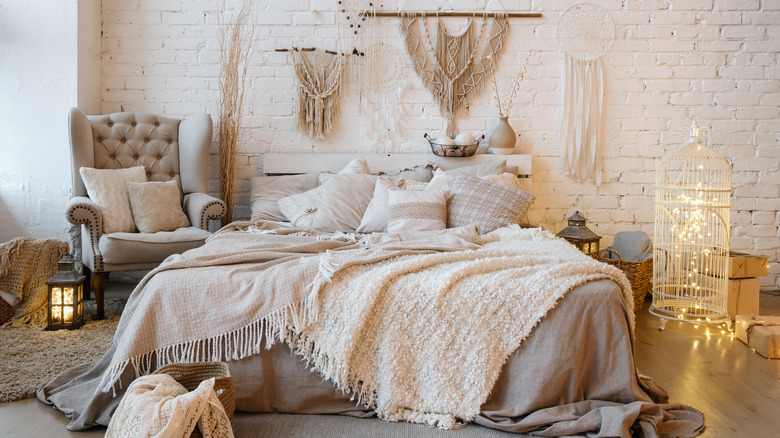 Cozy bedroom with soft decor