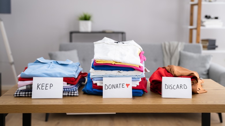 decluttering piles