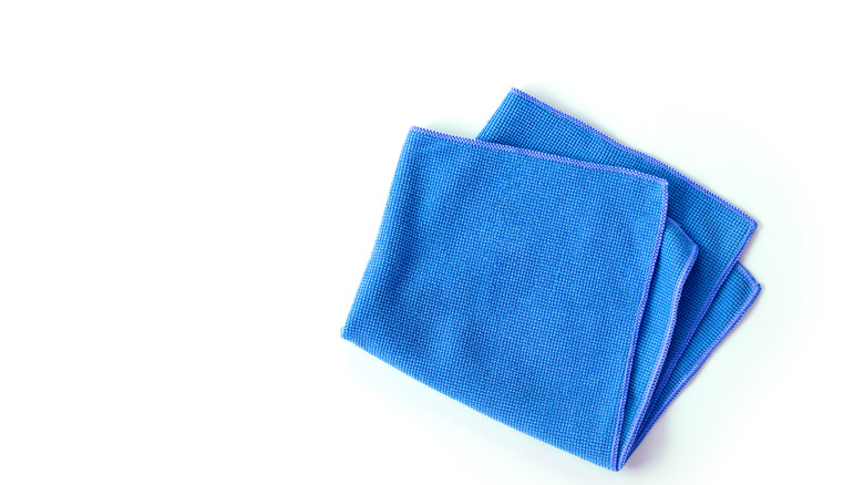 blue microfiber cloth