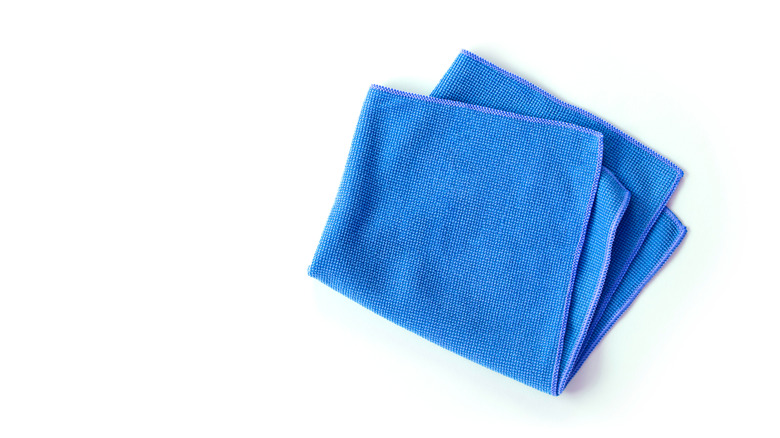 blue microfiber cloth
